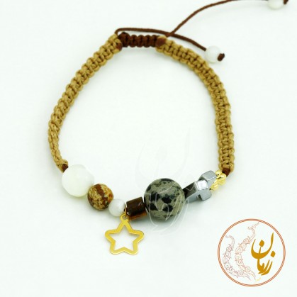 دستبند طلا و سنگ - طرح ستاره-ZMB0921